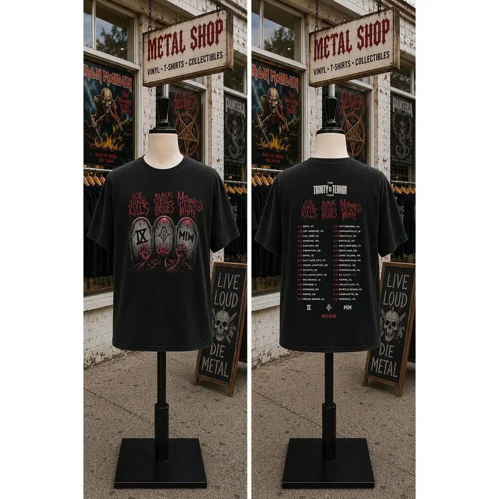 2022 Trinity of Terror Tour Tee Ice Nine Kills Black Veil Brides M